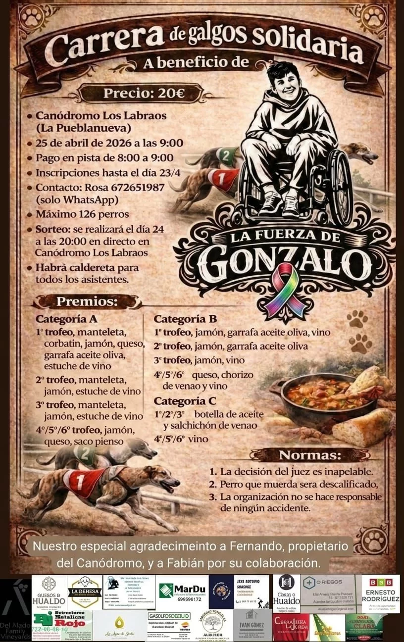 Cartel de Carrera de Galgos Solidaria